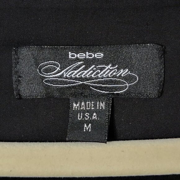 Bebe Addiction Womens Y2K Black Bandage Ruched Bodycon Long Sleeve Dress Medium - Picture 9 of 11